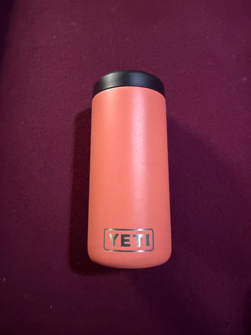YETI Rambler Colster Slim Can Insulator - EUC CORAL - RETIRED COLOR HARD TO FIND